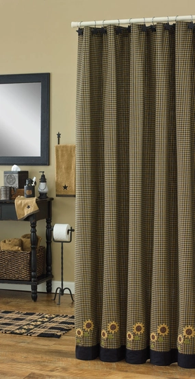 Sunflower Check Shower Curtain Lighting,Lamps Fixtures