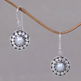 Sunny Day Pearl & Sterling Silver Dangle Earrings