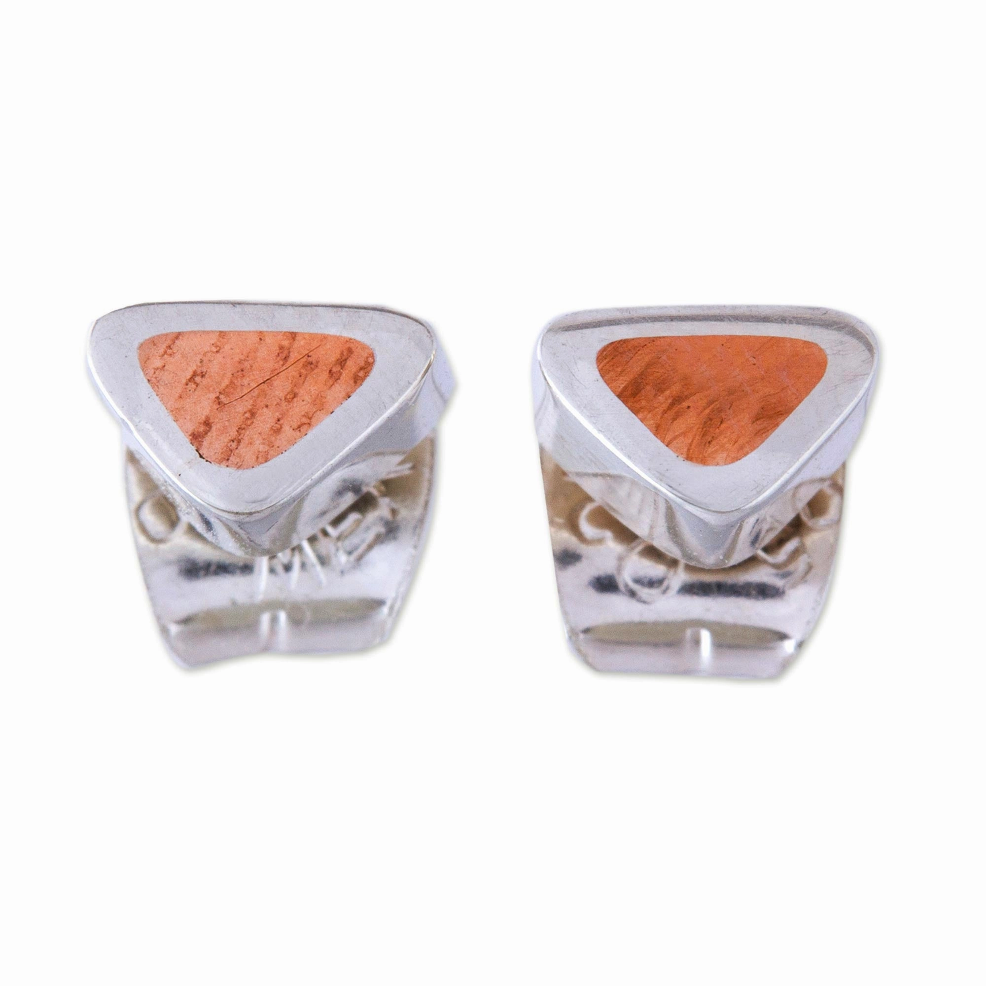 Sunny Spark Copper on Sterling Silver Stud Earrings from Taxco