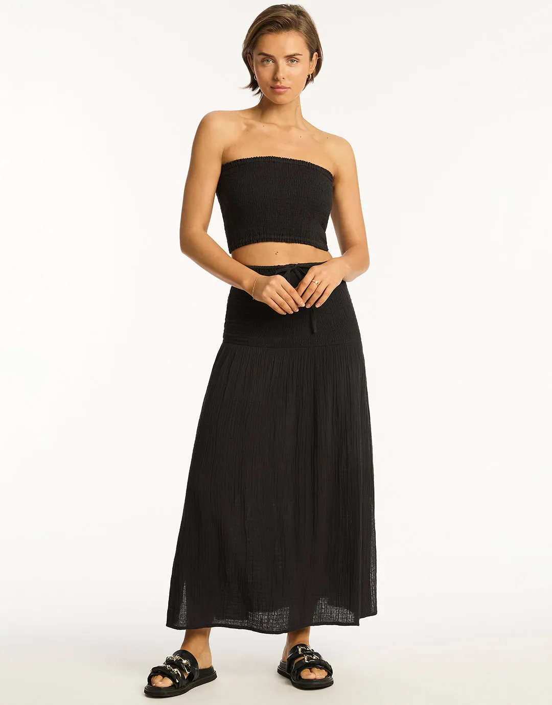 Sunset Beach Bandeau Top - Black