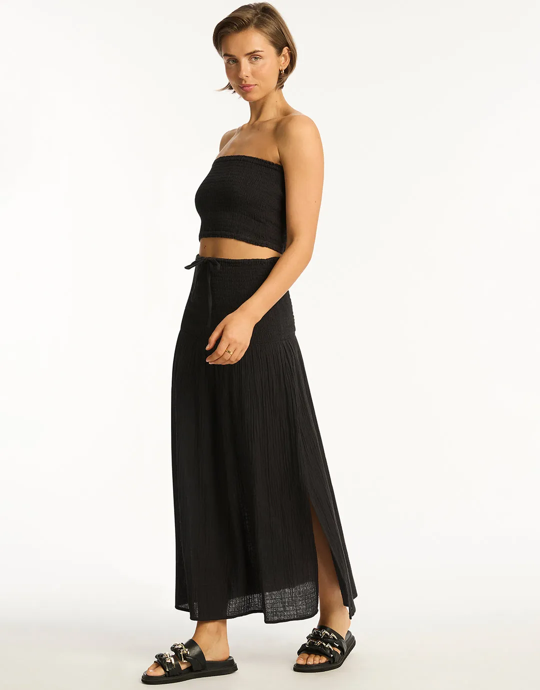 Sunset Beach Bandeau Top - Black