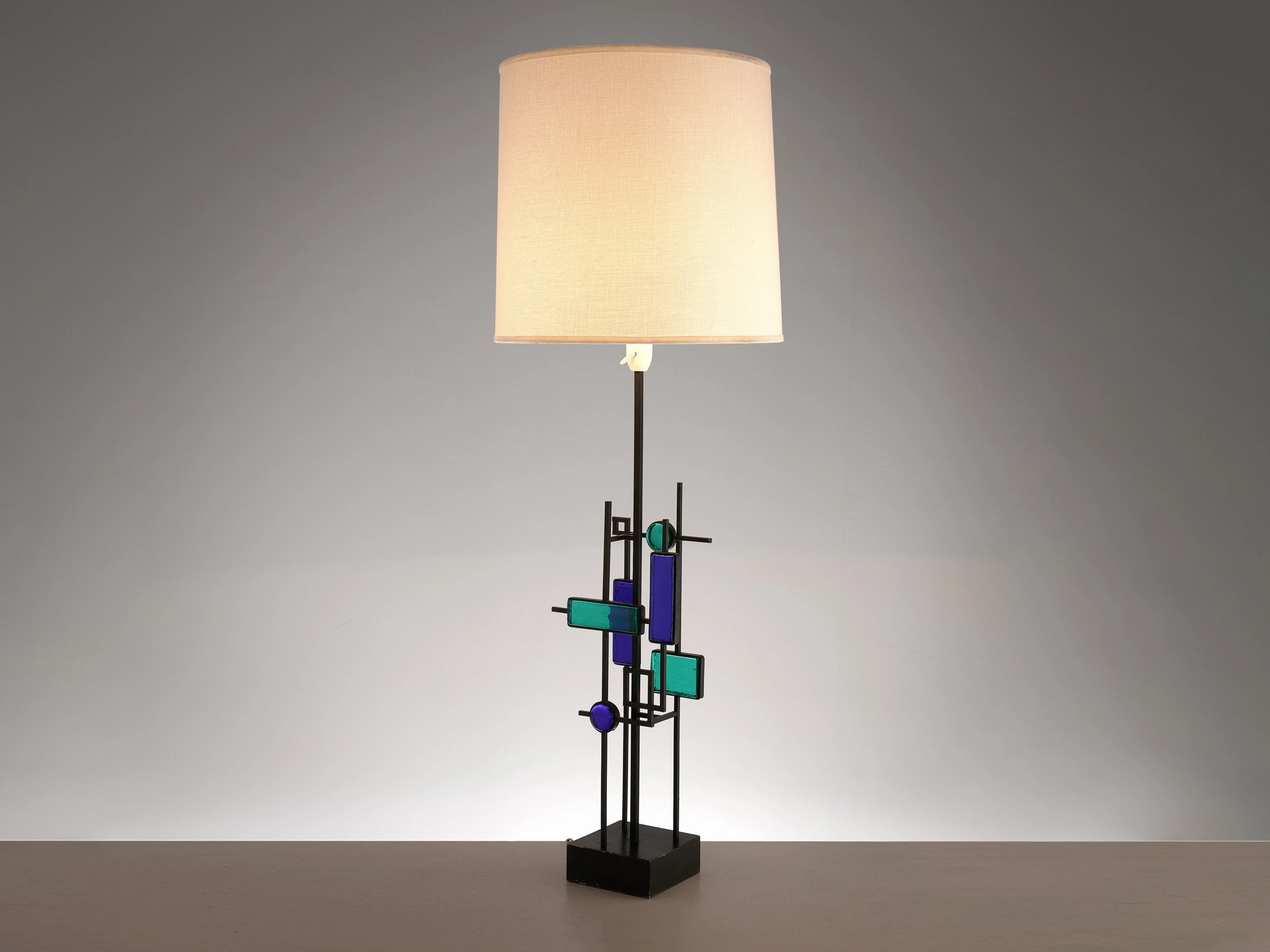 Svend Aage Holm Srensen Sculptural Table Lamp with Iron Frame and Glass Knife Set,Kitchen Knives