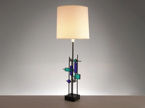 Svend Aage Holm Srensen Sculptural Table Lamp with Iron Frame and Glass Knife Set,Kitchen Knives