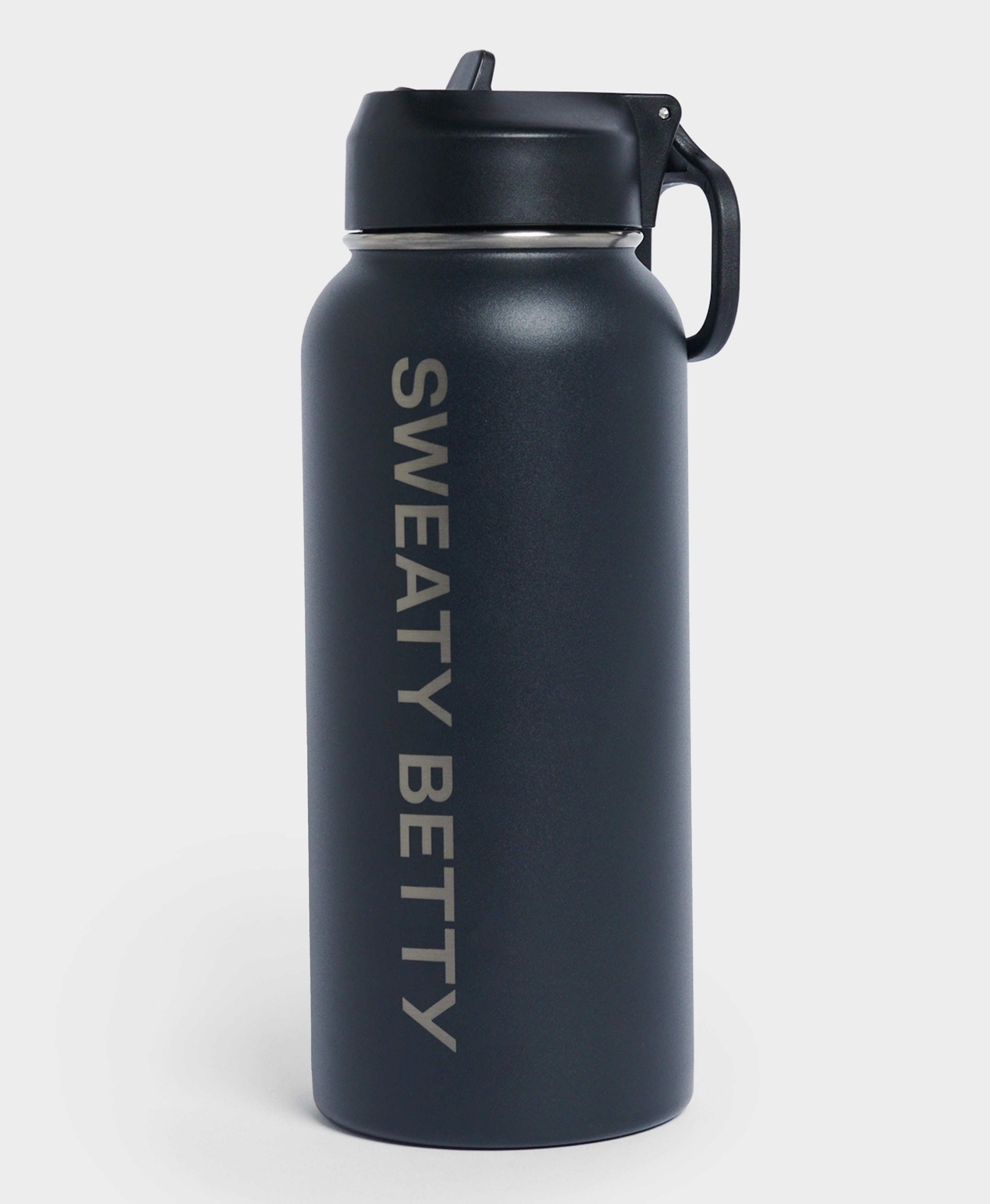 Sweaty Betty Keep It Chill Straw Water Bottle 950ml in Black Kitchen Accessories,kitchen counter accessories