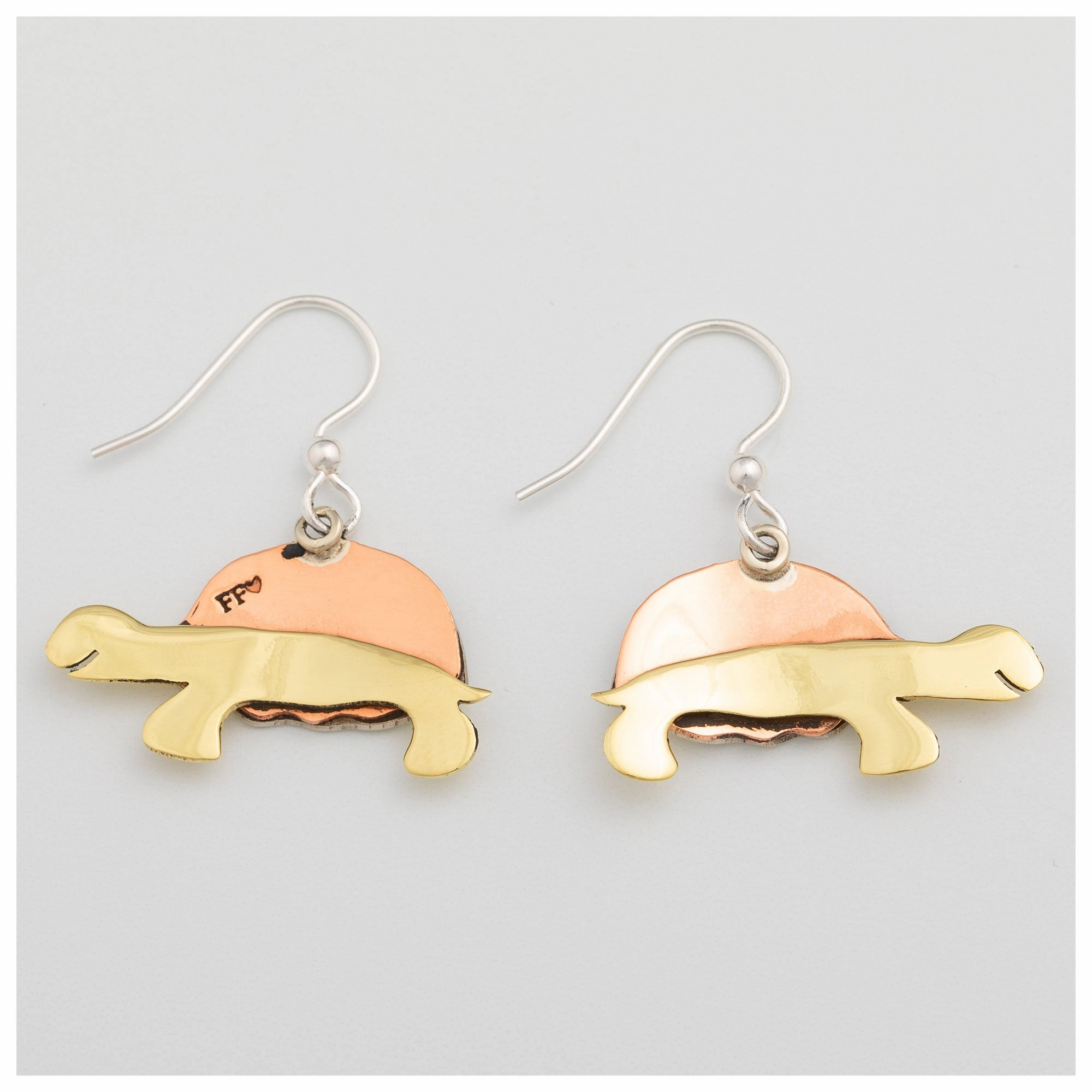 Sweet Tortoise Mixed Metal Earrings