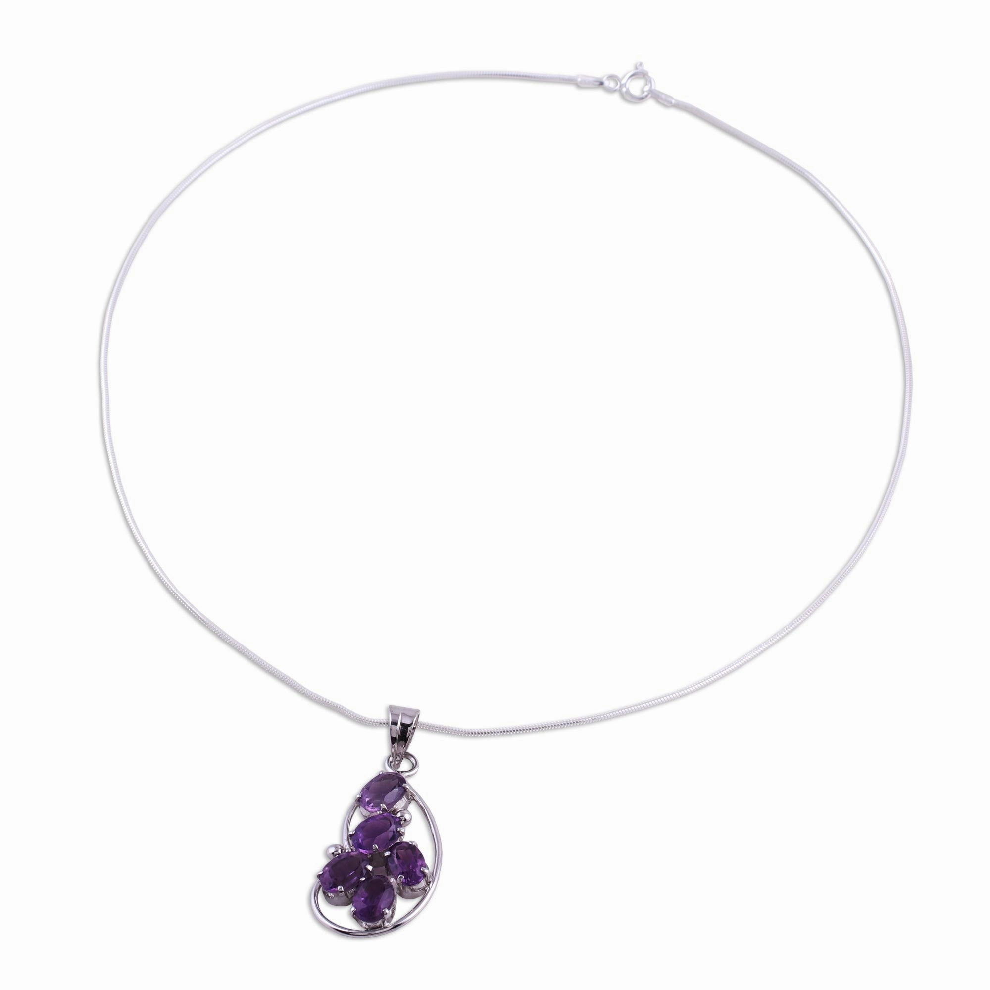 Sweet Wisteria Amethyst pendant necklace