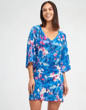 Tahiti Beach Dress - Blue Floral