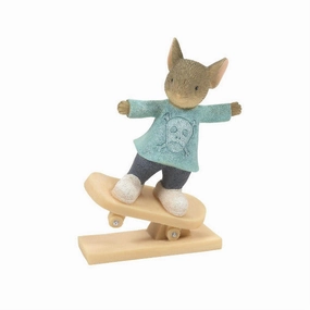 Tails of the Heart Roller Skater Slide Mouse Figurine Decorative Mirror,Home Decor Mirror