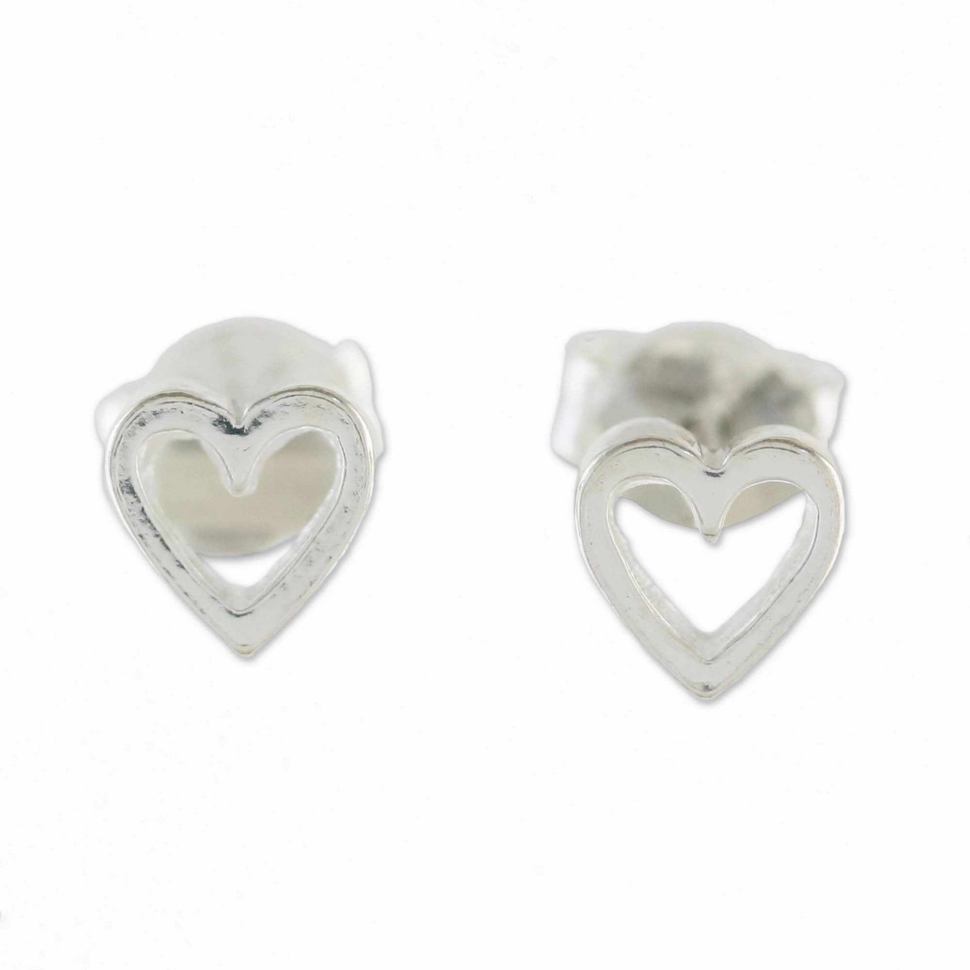 Take My Heart High-Polish Sterling Silver Heart Stud Earrings