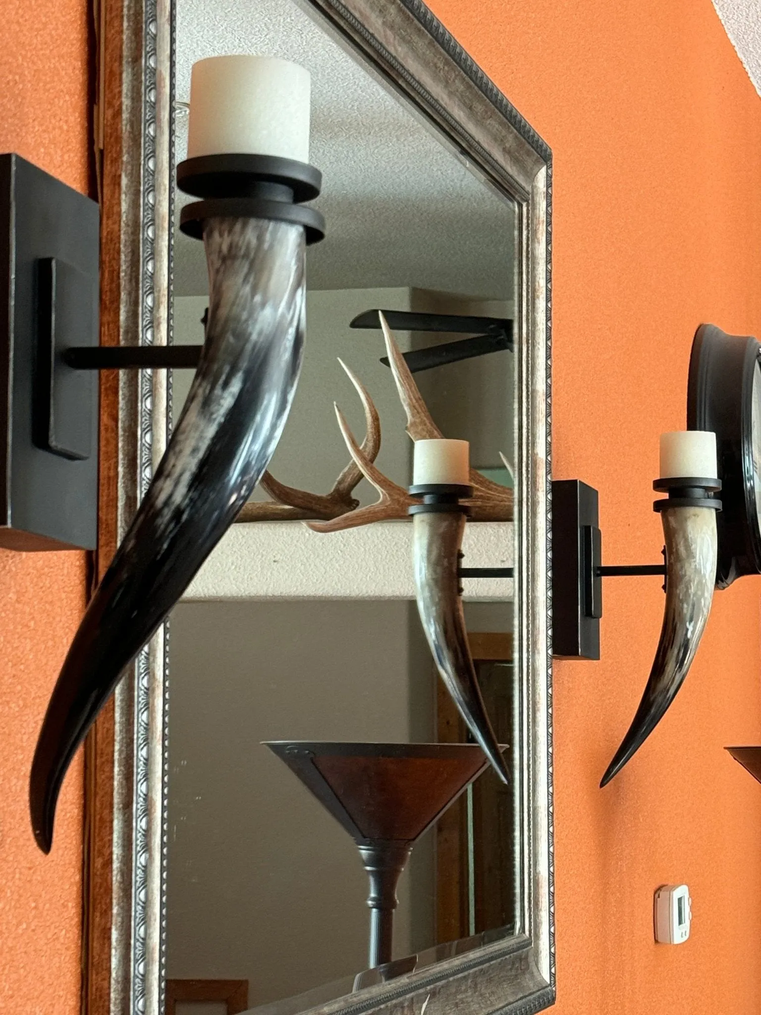 Taurine Steer Horn Candle Wall Sconce dining table decor, bar servingware