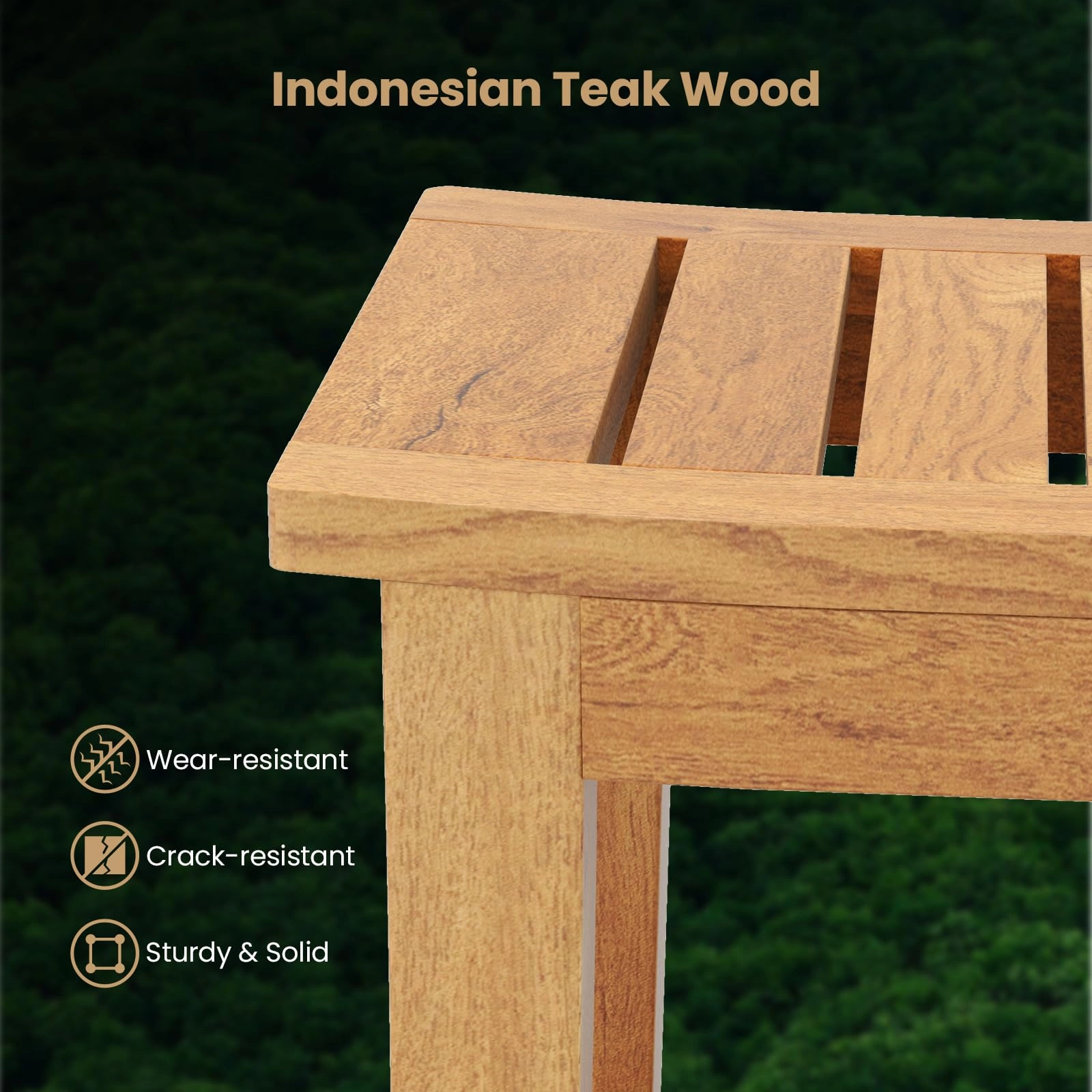 Teak Shower Bench with Shelf