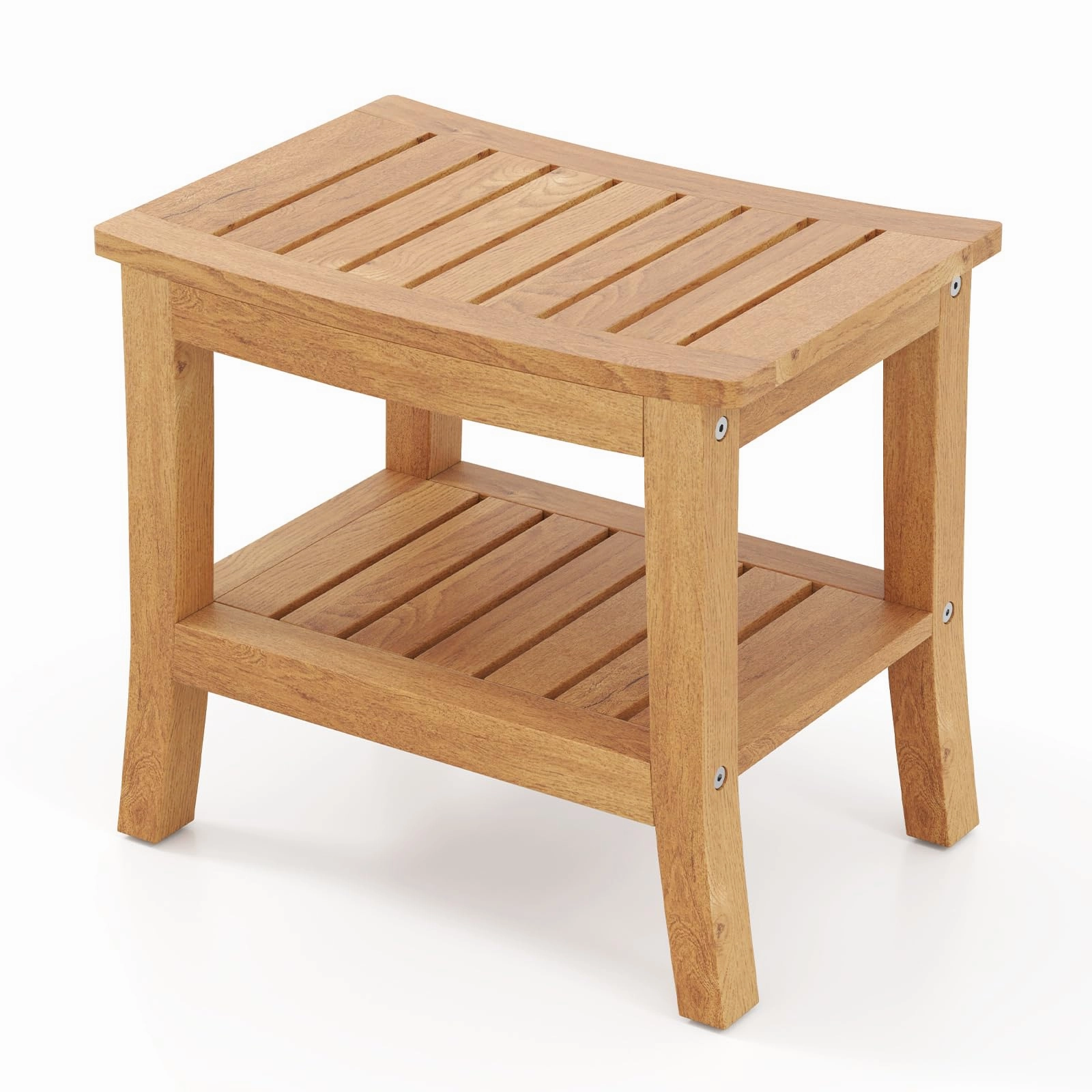 Teak Shower Bench with Shelf