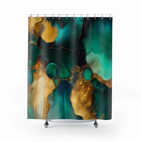 Teal Green Ombre | Abstract Shower Curtain Lighting,Home Lighting