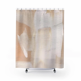 Terracotta Shower Curtain | Beige Burnt Orange Cream Lighting,Home Lighting