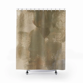 Terracotta Shower Curtain | Beige Khaki Green Lighting,Home Lighting
