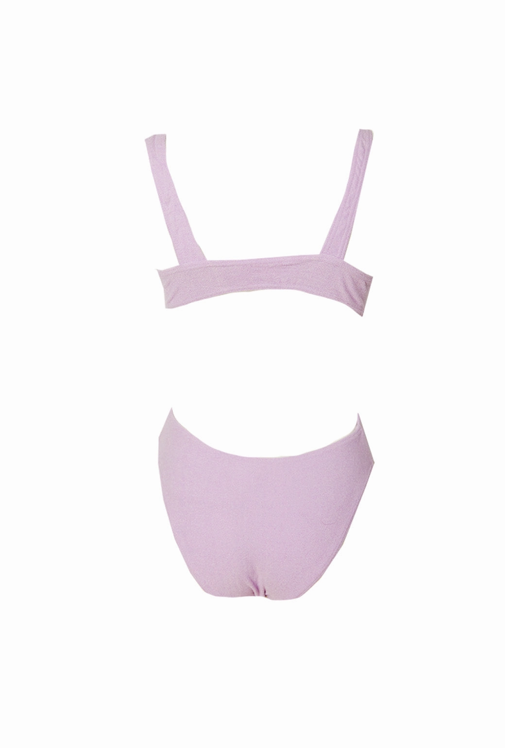 Terry Cloth Cut Out One Piece Suit -Lilac