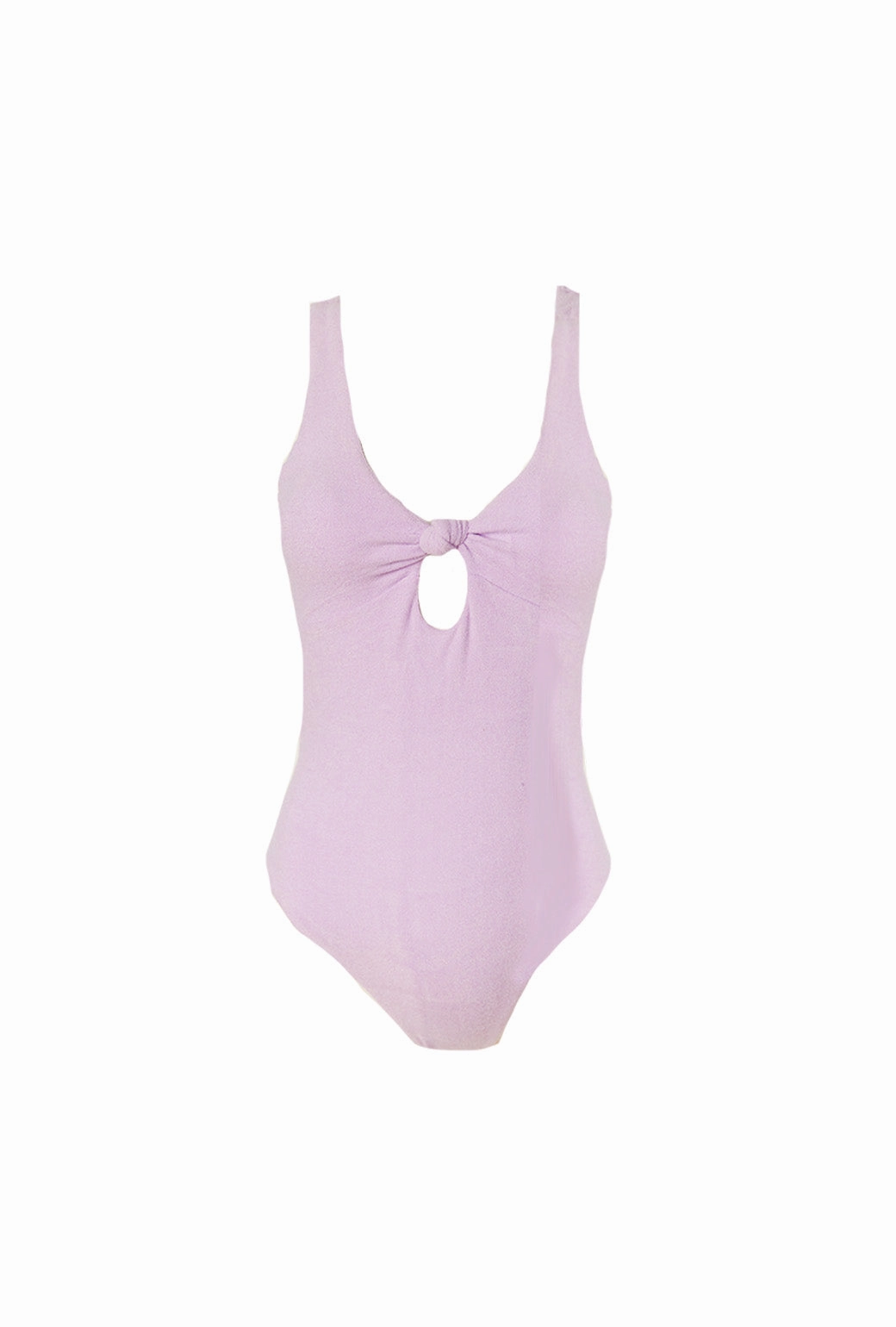 Terry Cloth Cut Out One Piece Suit -Lilac