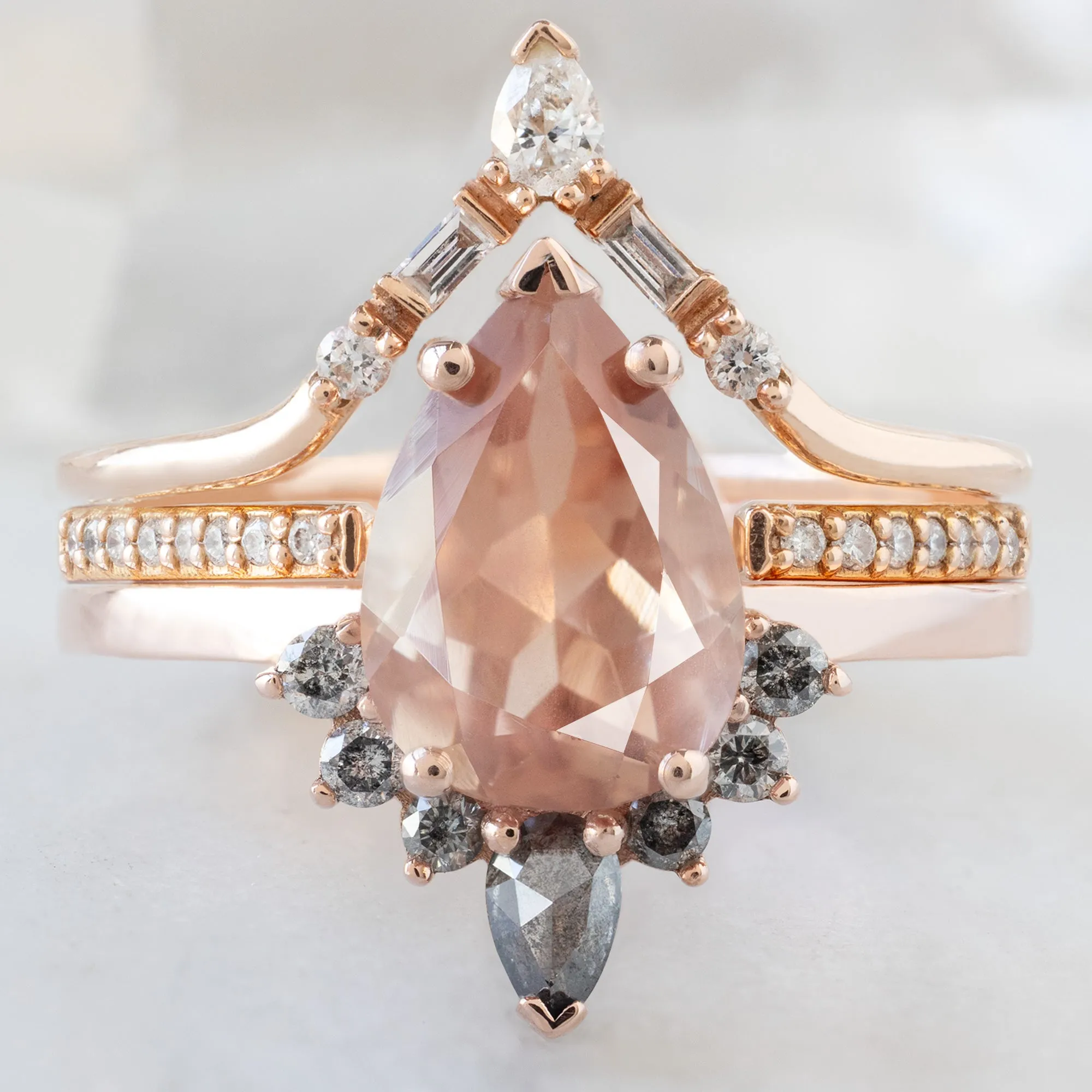 The Aster Ring | 1.92ct Pear Sunstone in 14K Rose Gold