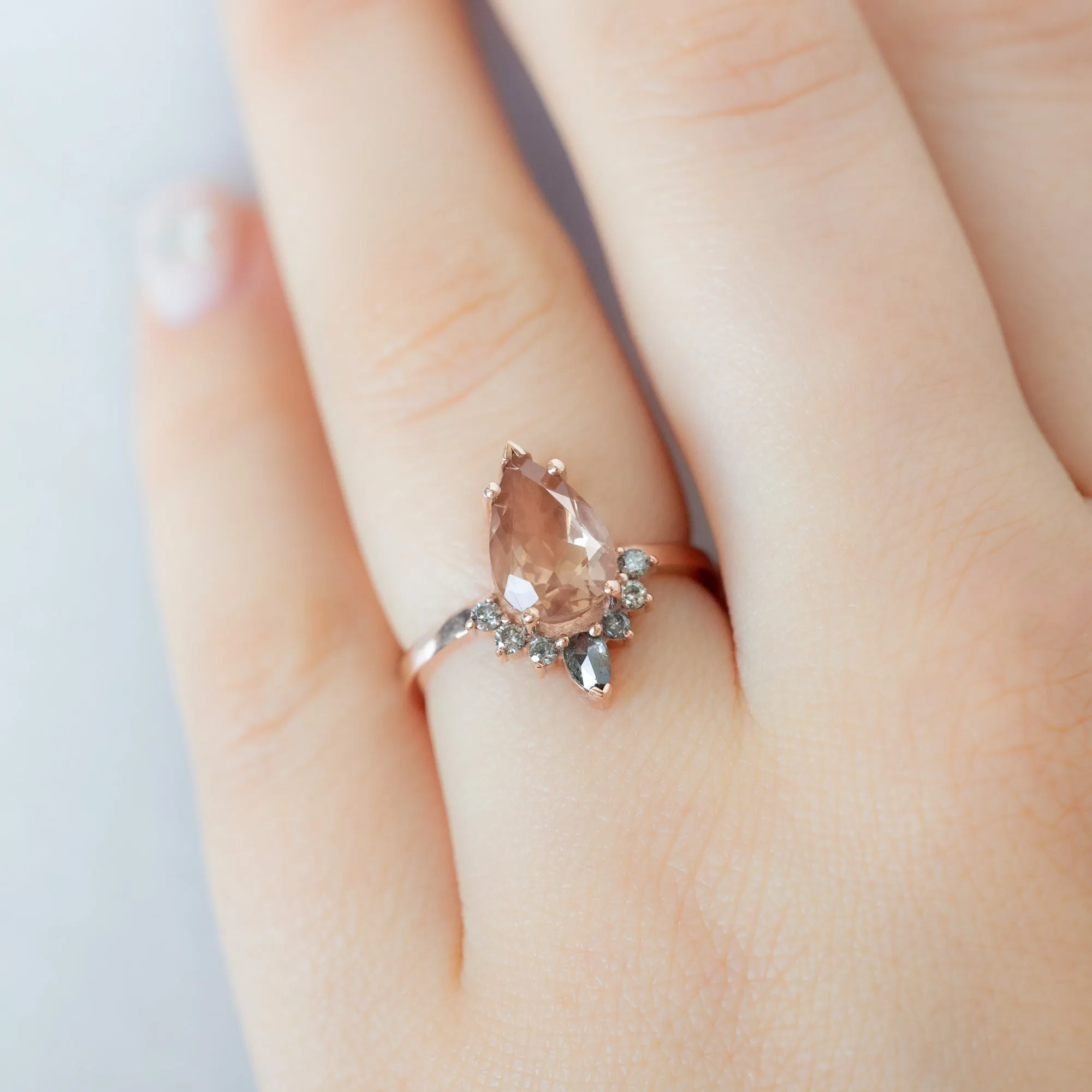 The Aster Ring | 1.92ct Pear Sunstone in 14K Rose Gold
