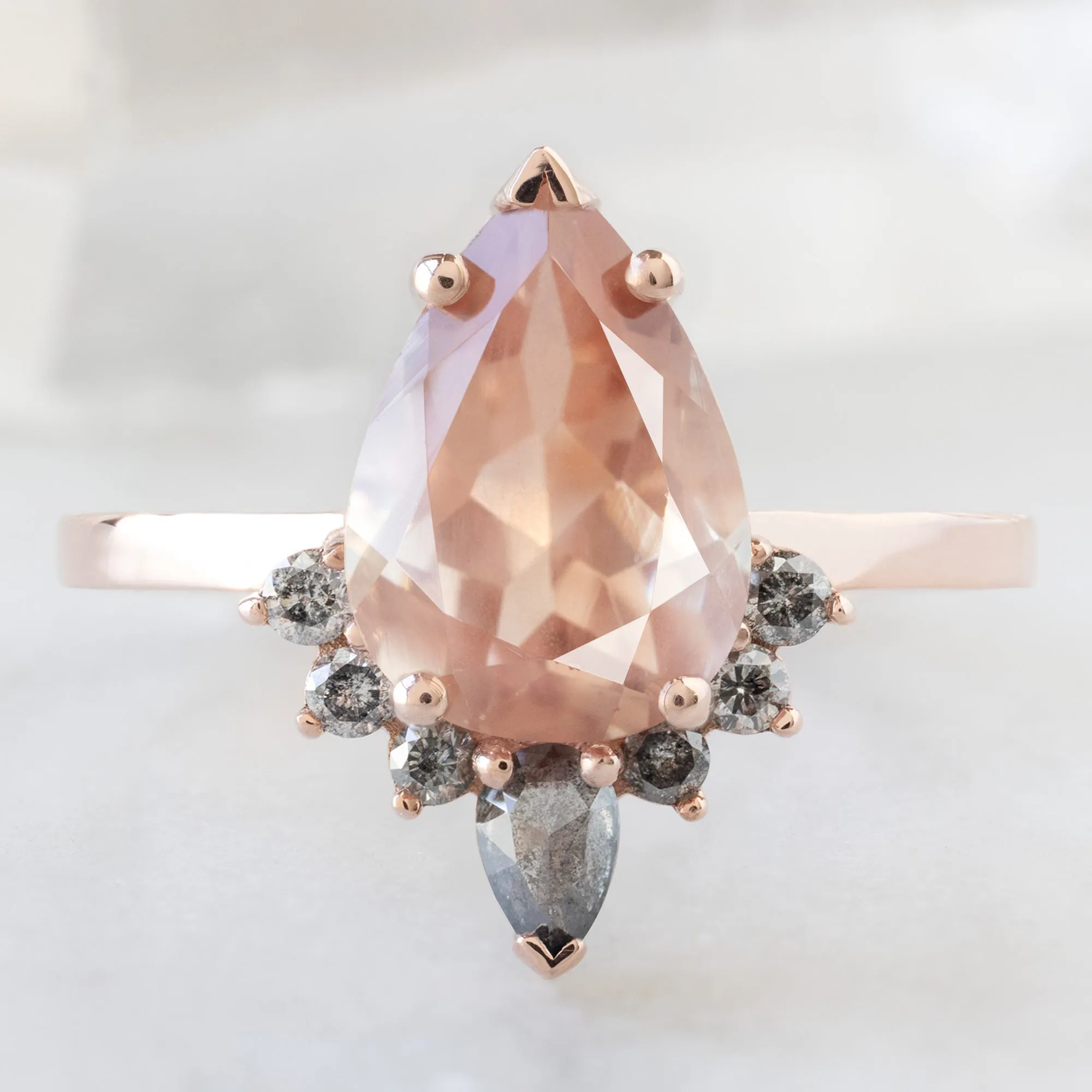 The Aster Ring | 1.92ct Pear Sunstone in 14K Rose Gold