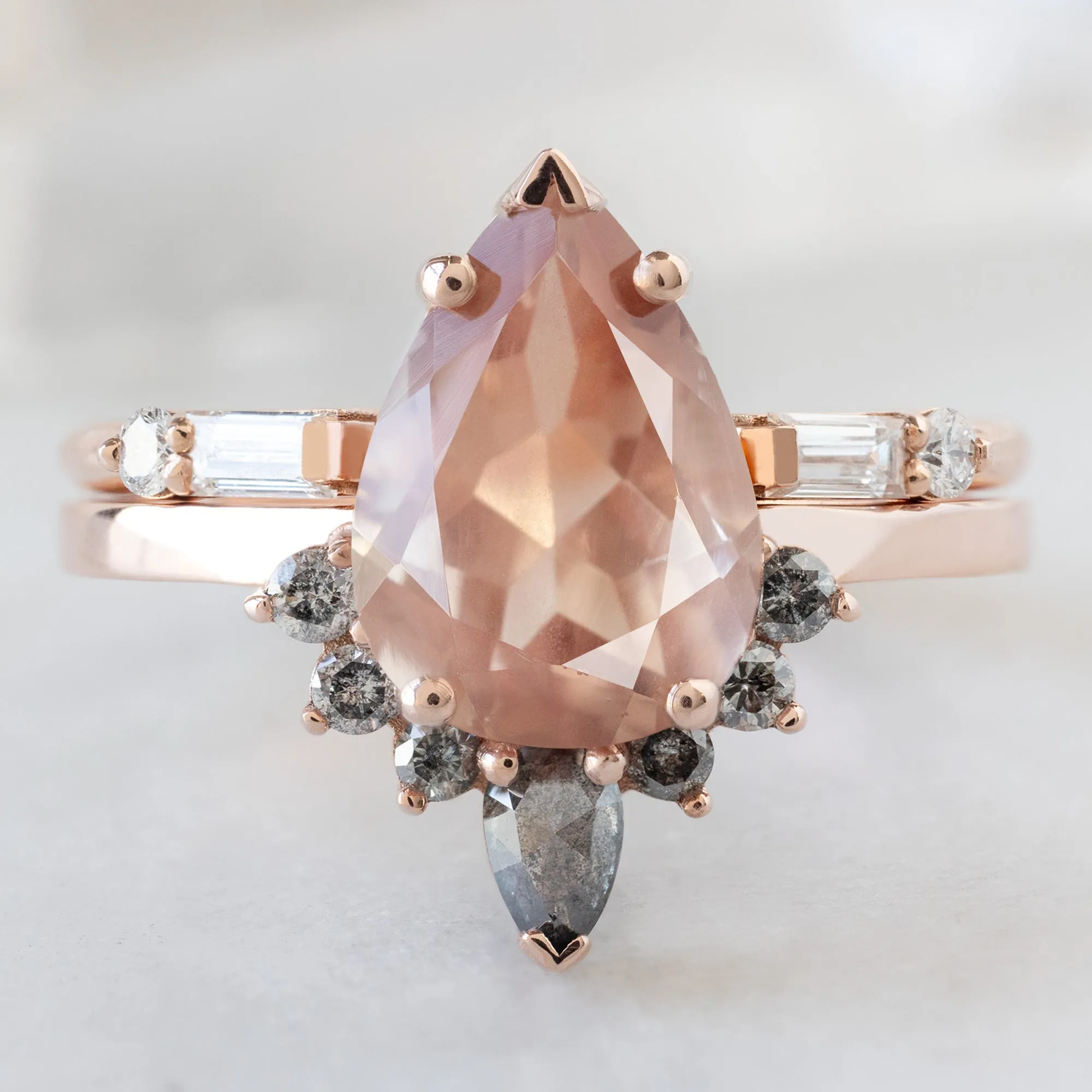 The Aster Ring | 1.92ct Pear Sunstone in 14K Rose Gold