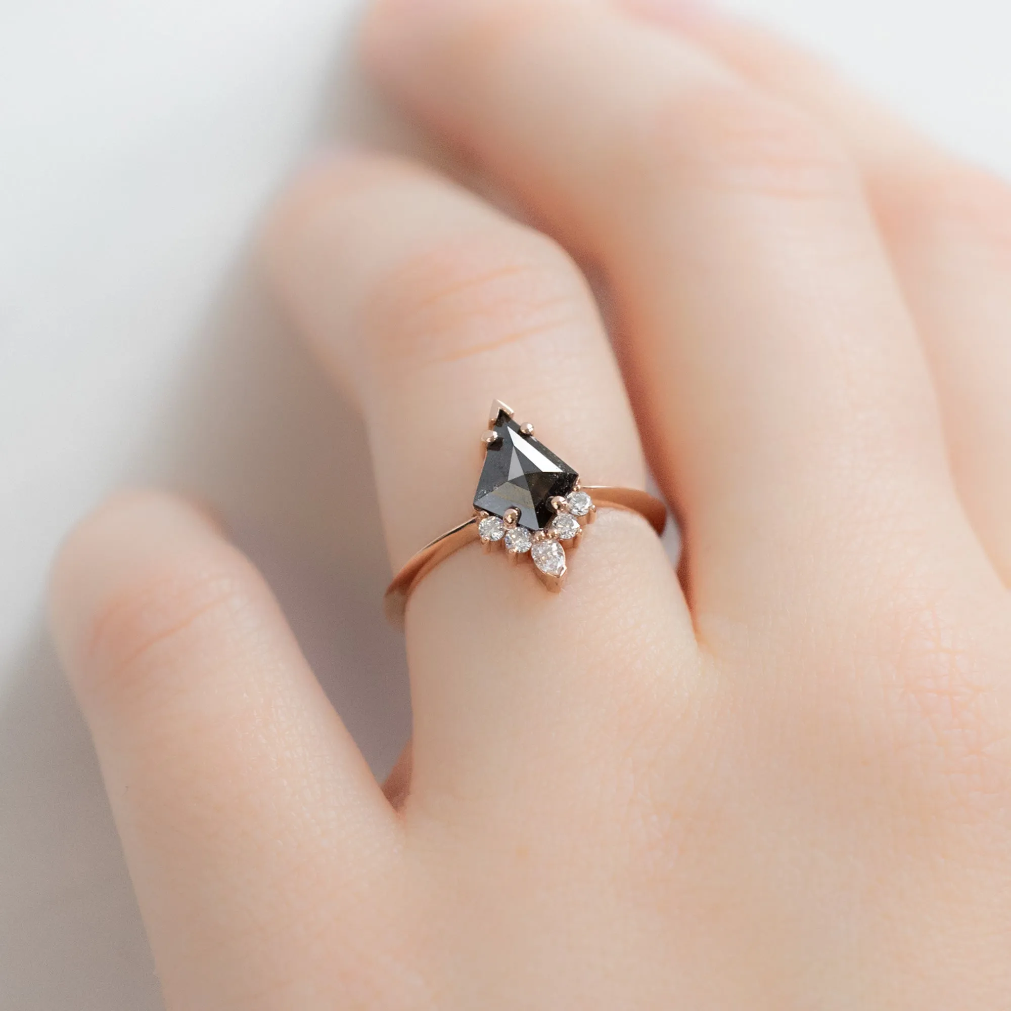 The Aster Ring | Build Your Own Kite Black Diamond Engagement Ring