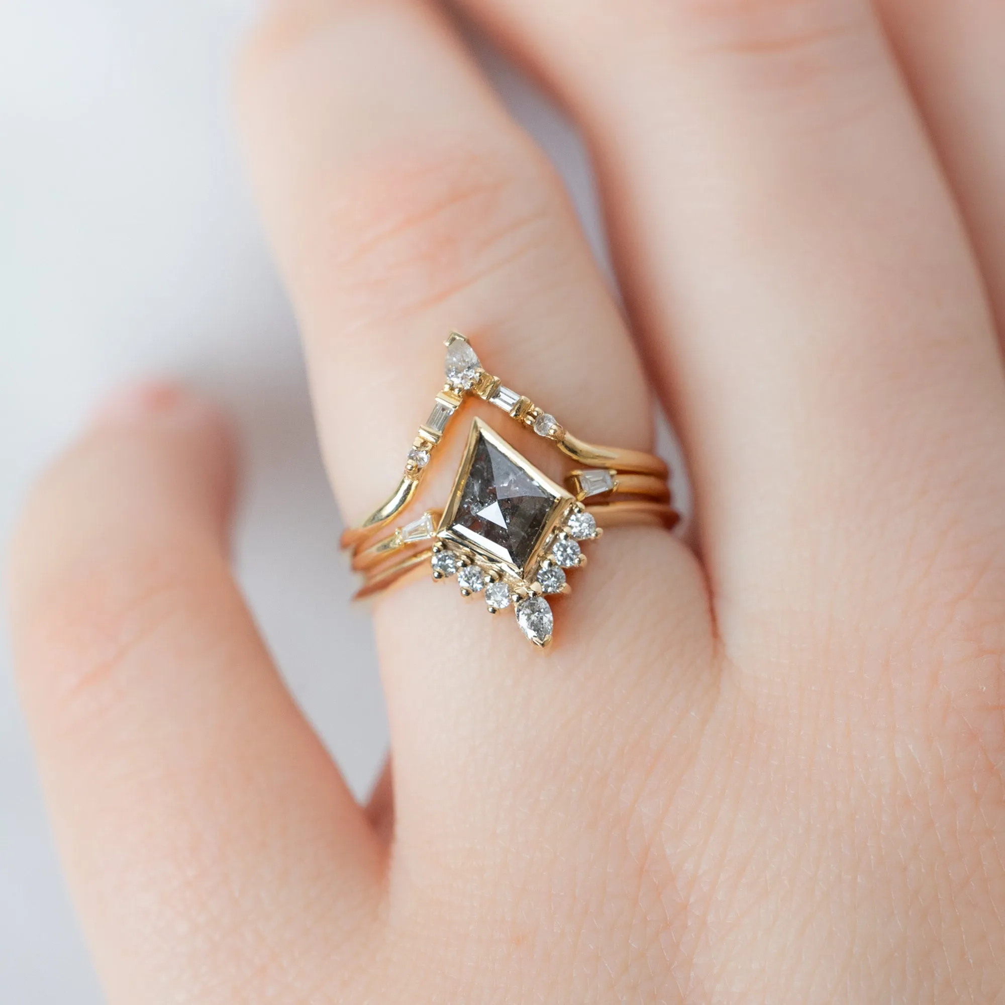 The Aster Ring | Build Your Own Kite Salt and Pepper Diamond Engagement Ring
