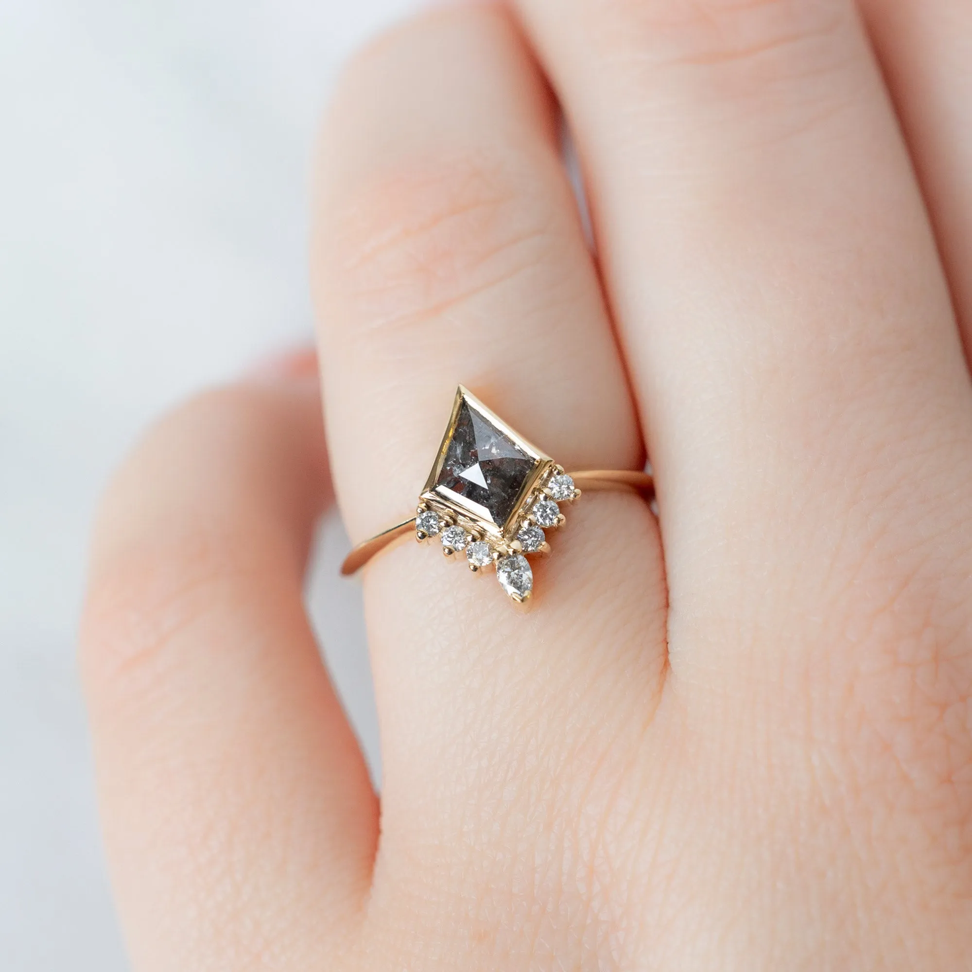The Aster Ring | Build Your Own Kite Salt and Pepper Diamond Engagement Ring