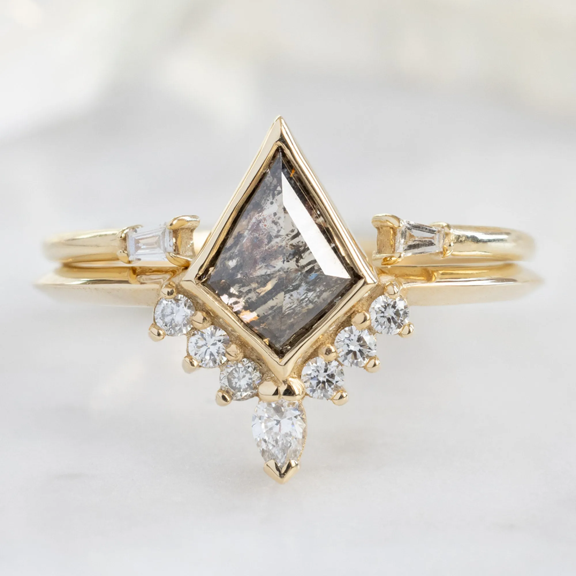 The Aster Ring | Build Your Own Kite Salt and Pepper Diamond Engagement Ring