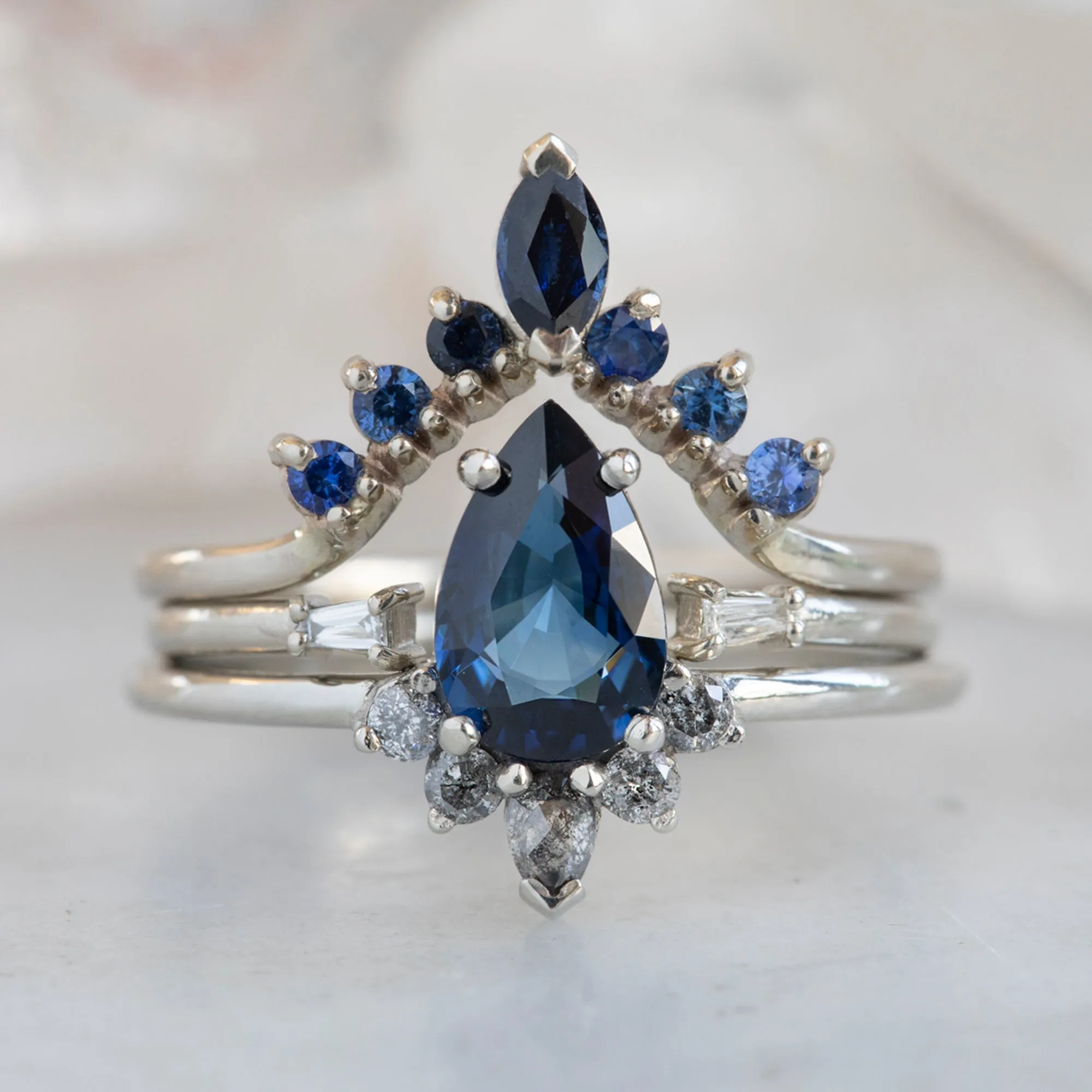 The Aster Ring | Build Your Own Pear Sapphire Engagement Ring
