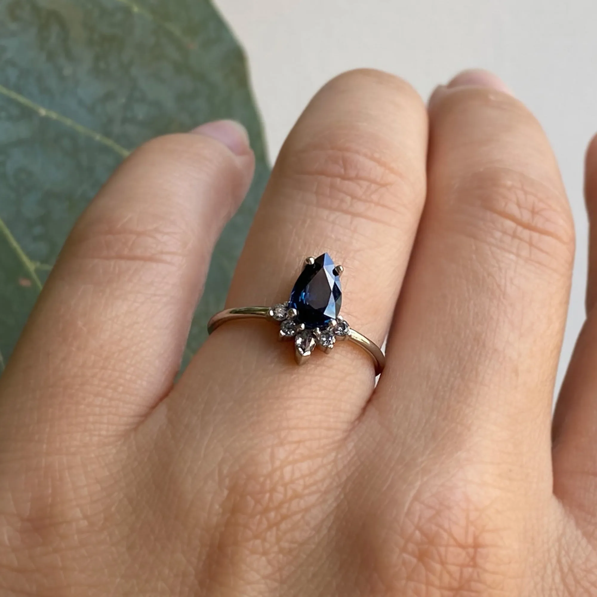 The Aster Ring | Build Your Own Pear Sapphire Engagement Ring