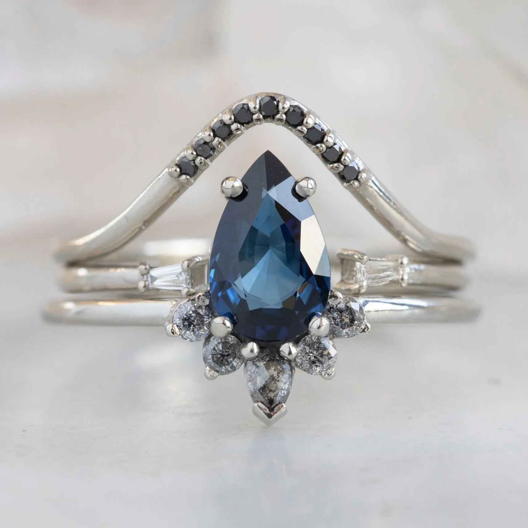 The Aster Ring | Build Your Own Pear Sapphire Engagement Ring