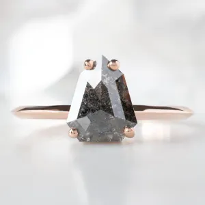 The Bryn Ring | 1.34ct Geometric Black Diamond in 14K Rose Gold