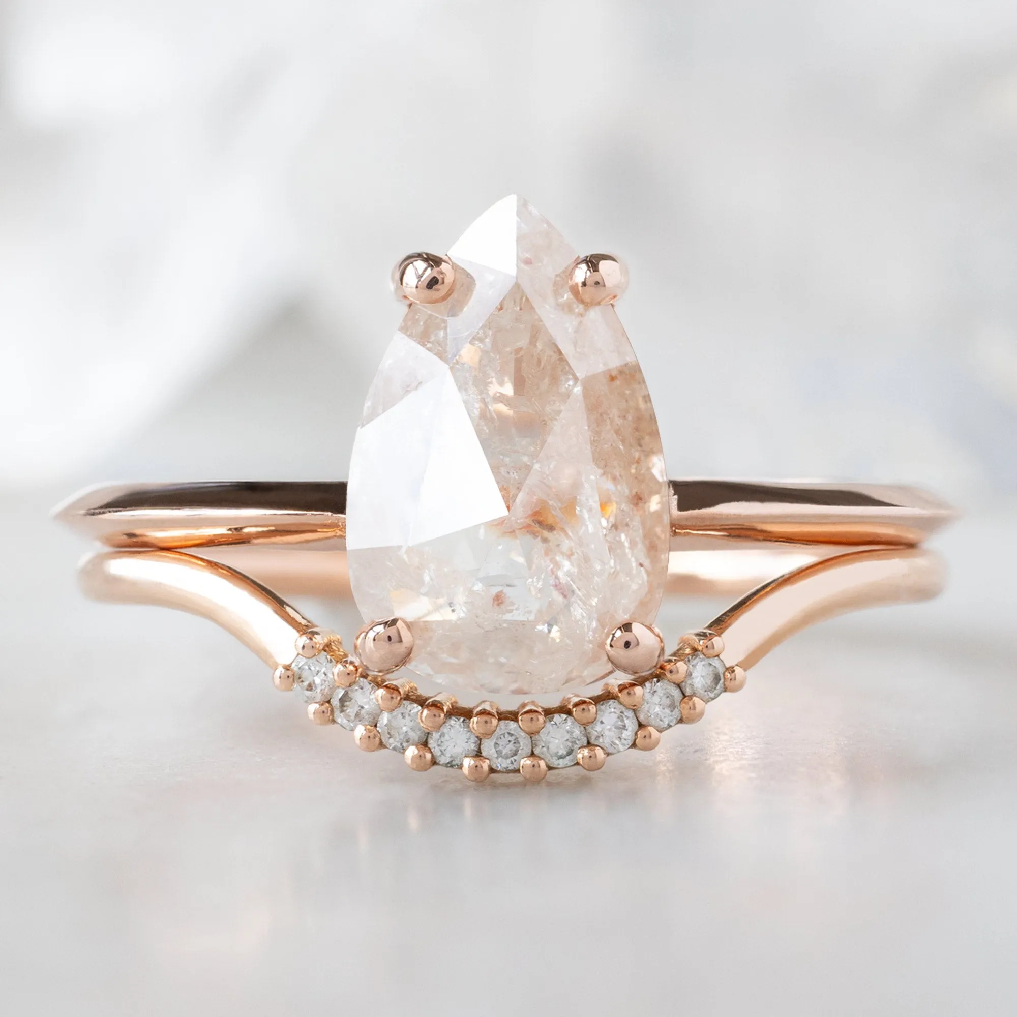 The Bryn Ring | 1.35ct Pear Pink Diamond in 14K Rose Gold