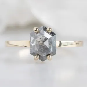 The Bryn Ring | 1.42ct Hexagon Salt and Pepper Diamond in 14K Yellow Gold
