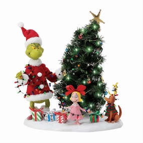 The Grinch Who-Ville Tree Trimming Party Figurine Decorative Mirror,Home Decor Mirror