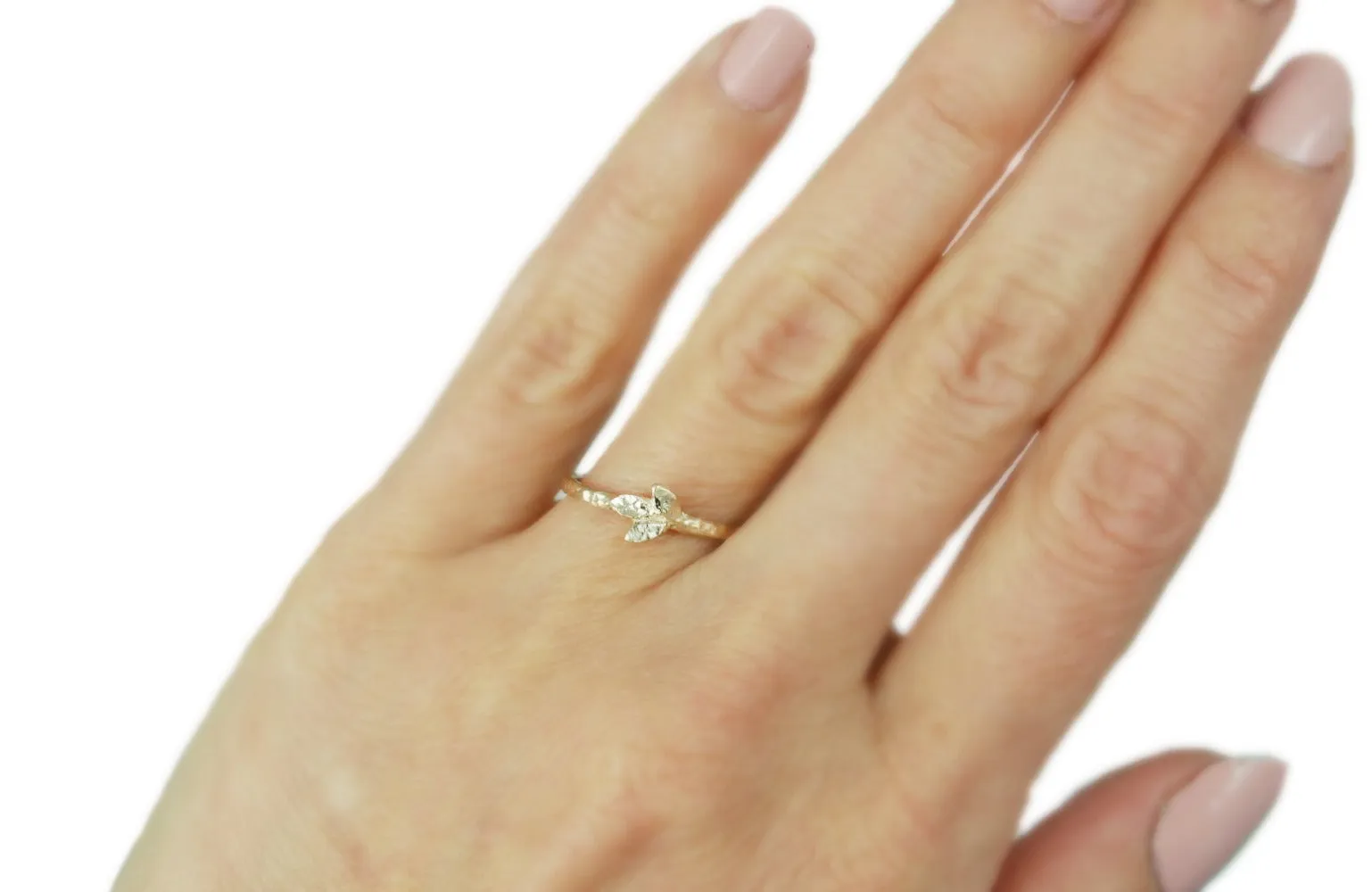 Three Leaf Gold Band