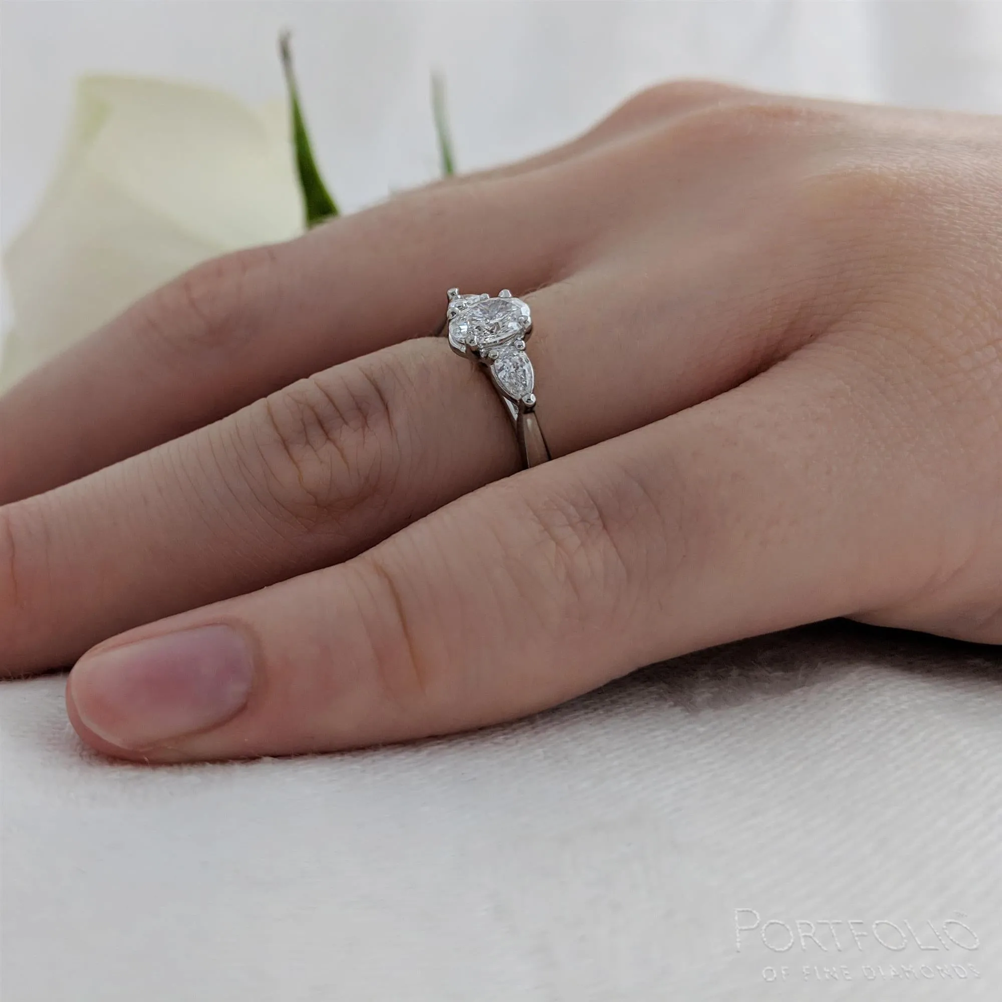 Three Stone 0.30ct E VS1 Diamond Platinum Ring