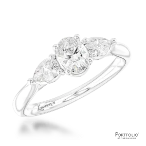 Three Stone 0.30ct E VS1 Diamond Platinum Ring