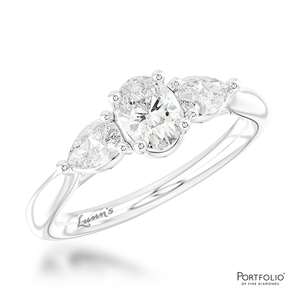 Three Stone 0.30ct E VS1 Diamond Platinum Ring