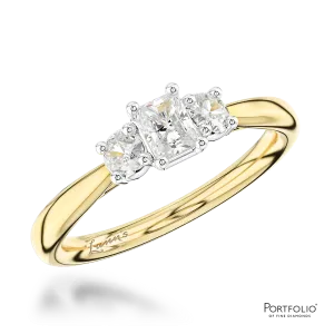 Three Stone 0.30ct F SI1 Diamond Yellow Gold/Platinum Ring