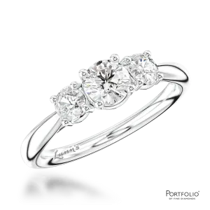 Three Stone 0.40ct F SI1 Diamond Platinum Ring