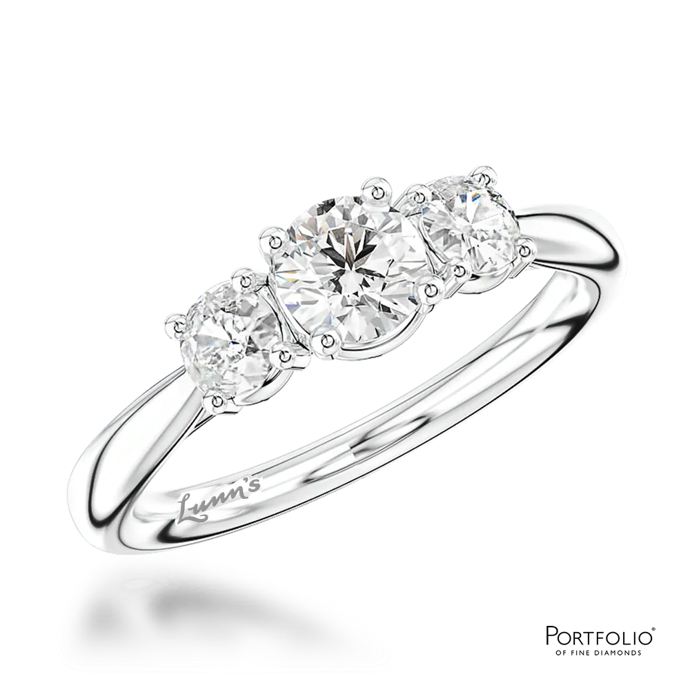 Three Stone 0.40ct F SI1 Diamond Platinum Ring