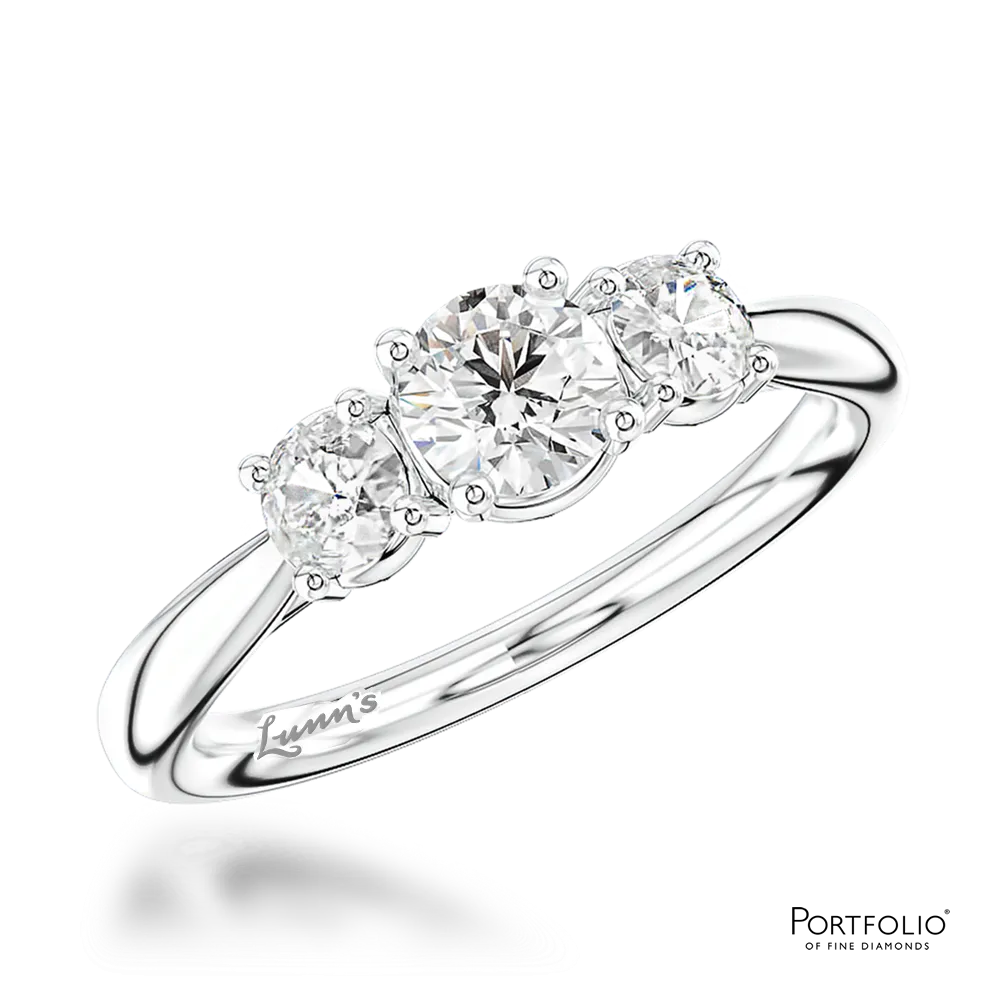 Three Stone 0.40ct G SI2 Diamond Platinum Ring