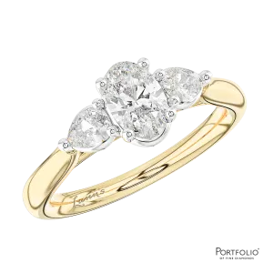 Three Stone 0.40ct G VS1 Diamond Yellow Gold/Platinum Ring