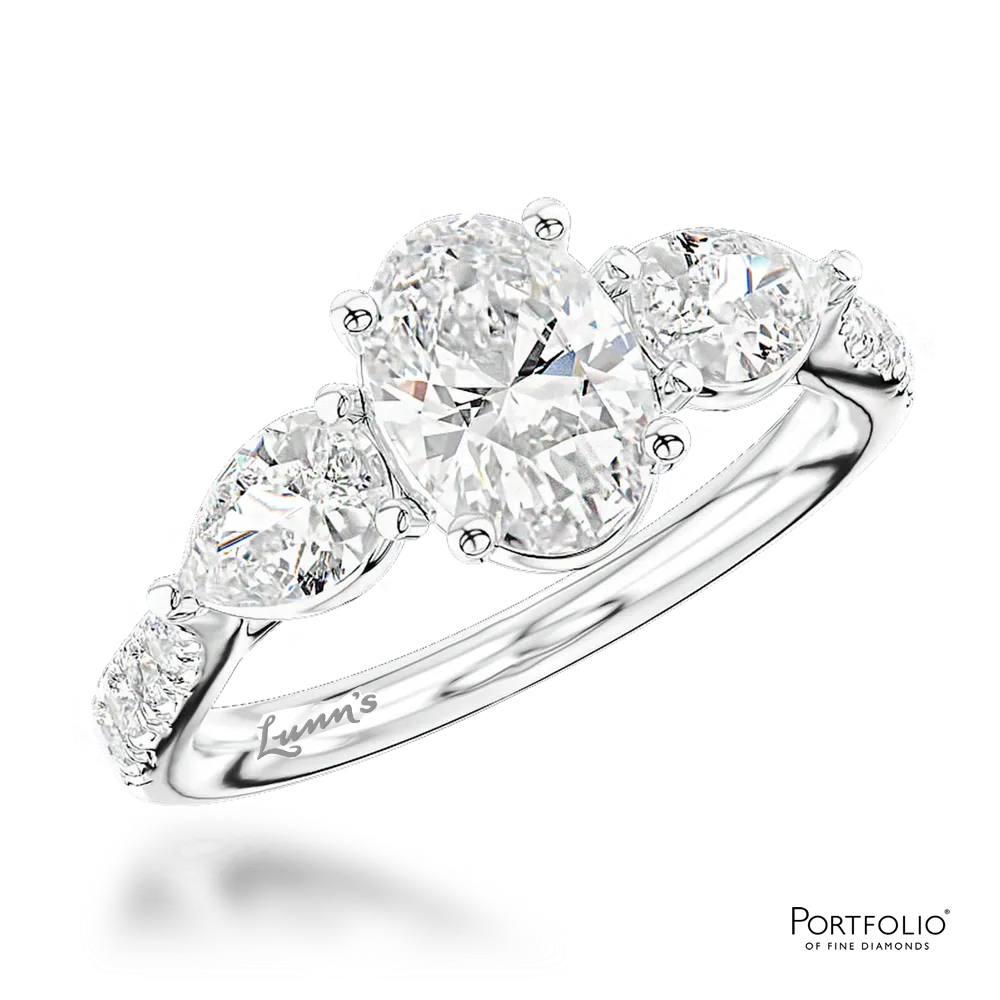 Three Stone 0.40ct G VS2 Diamond Platinum Ring