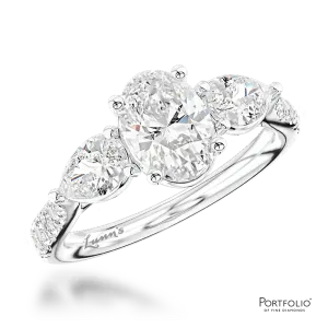 Three Stone 0.50ct E SI1 Diamond Platinum Ring