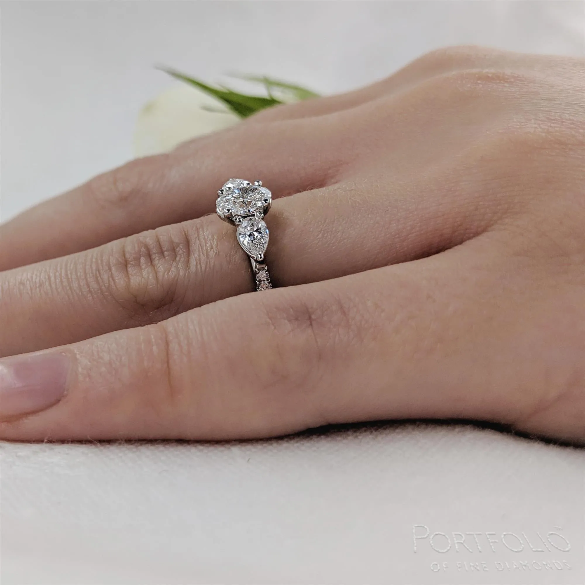 Three Stone 0.50ct E SI1 Diamond Platinum Ring