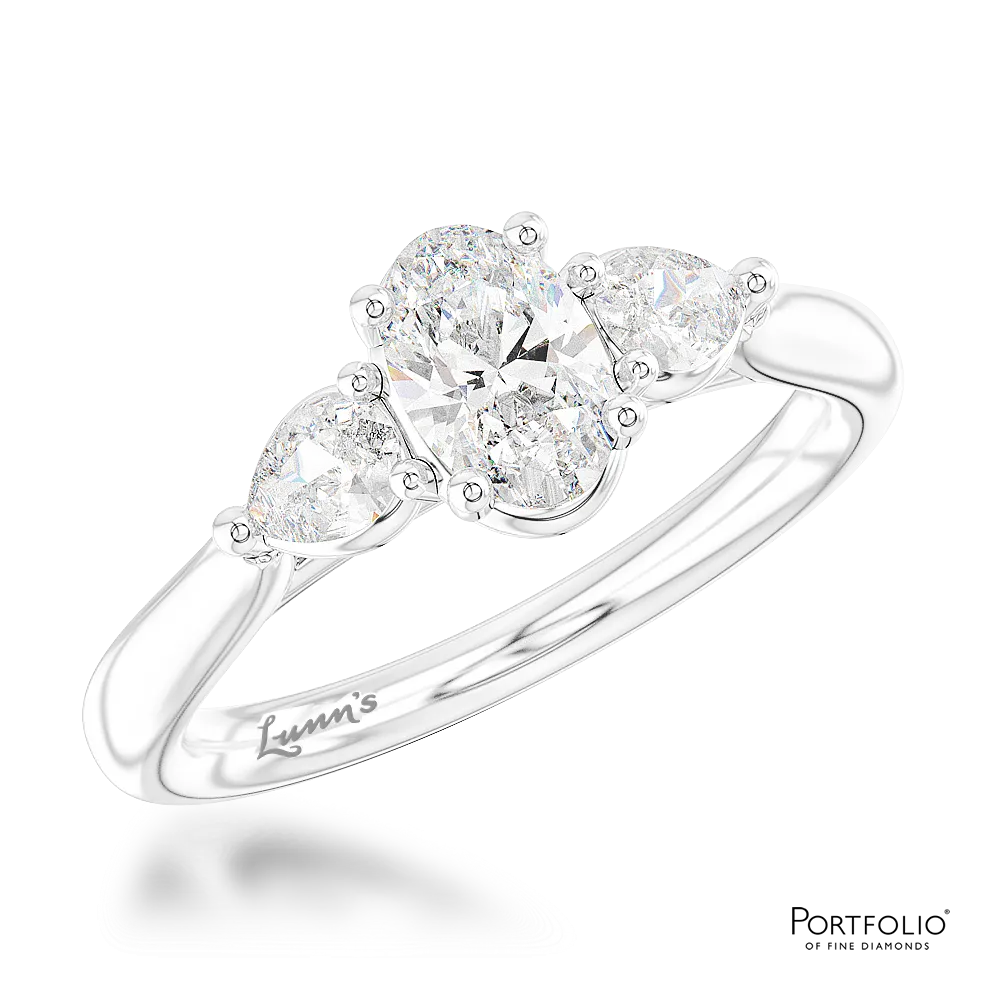 Three Stone 0.50ct F SI1 Diamond Platinum Ring