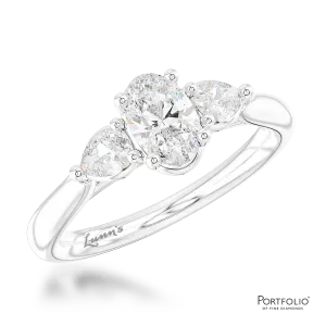 Three Stone 0.50ct F SI1 Diamond Platinum Ring